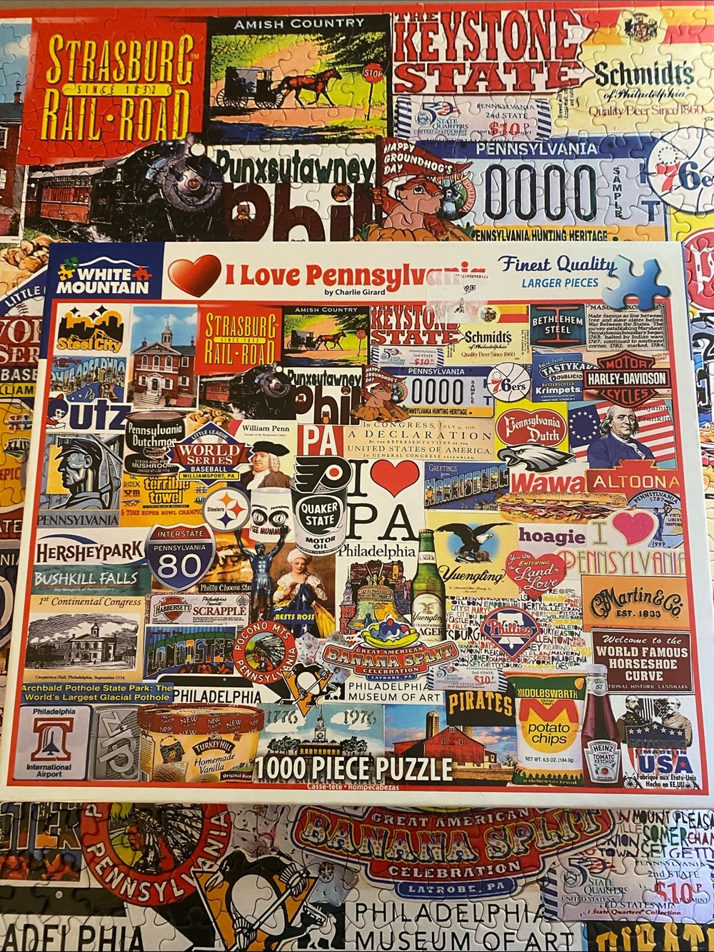 I Love Pennsylvania 1000-Piece Jigsaw Puzzle – Colorful Collage Design